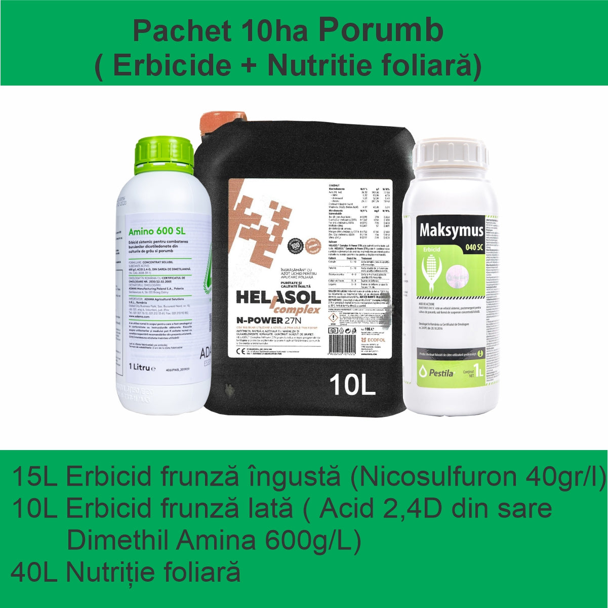 PACHET TRATAMENT PORUMB 10HA ( ERBICIDE + NUTRITIE FOLIARA)