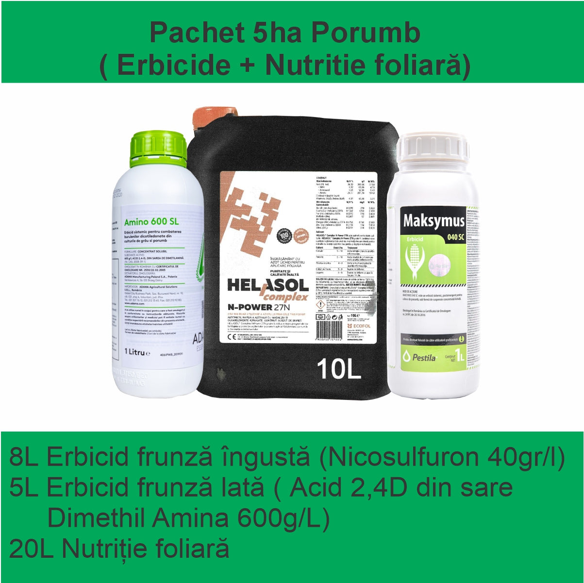 PACHET TRATAMENT PORUMB 5HA ( ERBICIDE + NUTRITIE FOLIARA)