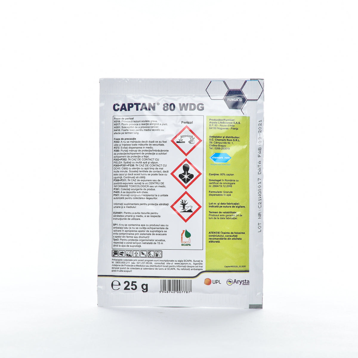 Fungicid Captan 80 WG, 25g