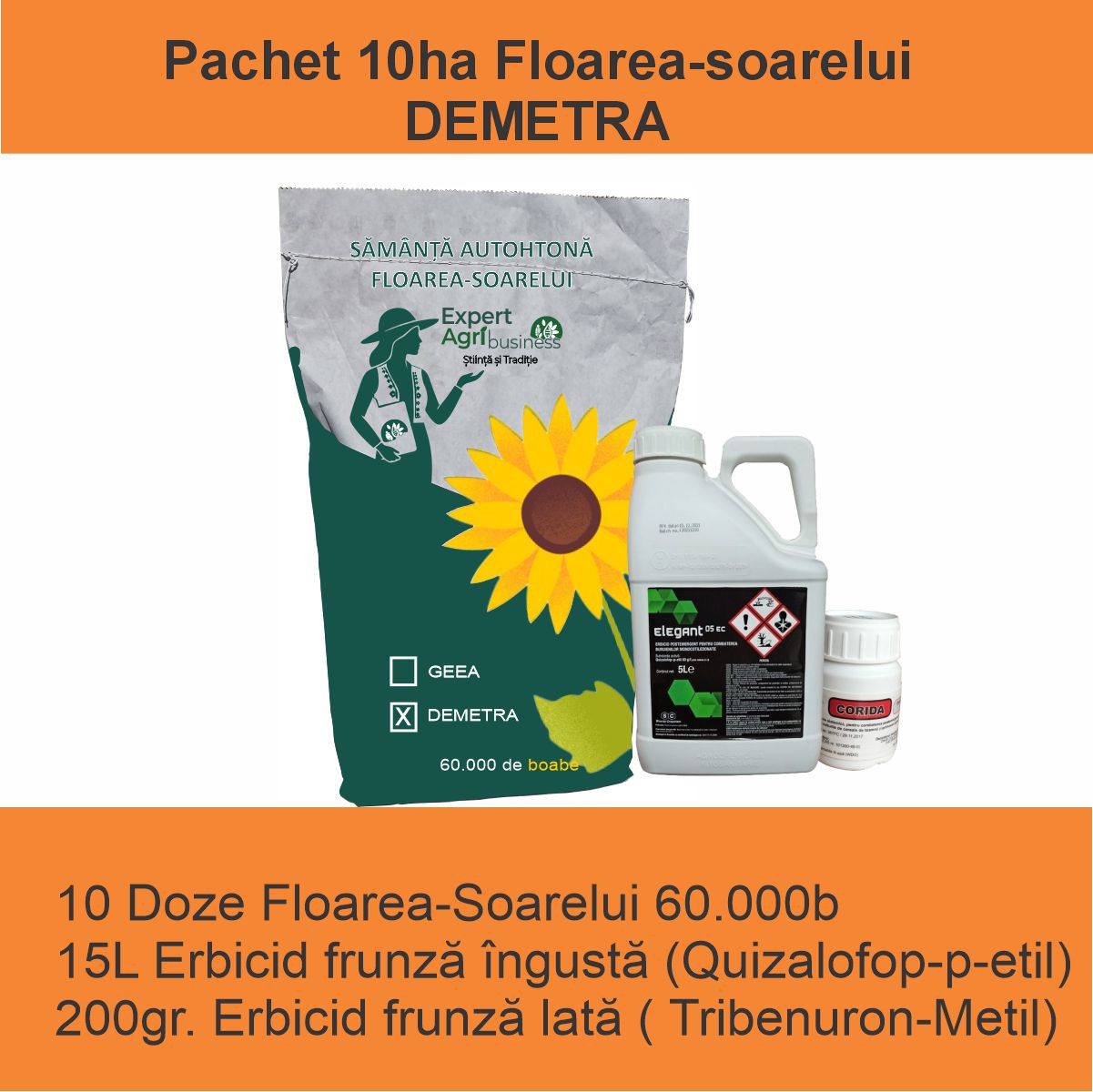Pachet Floarea-Soarelui 10HA - DEMETRA