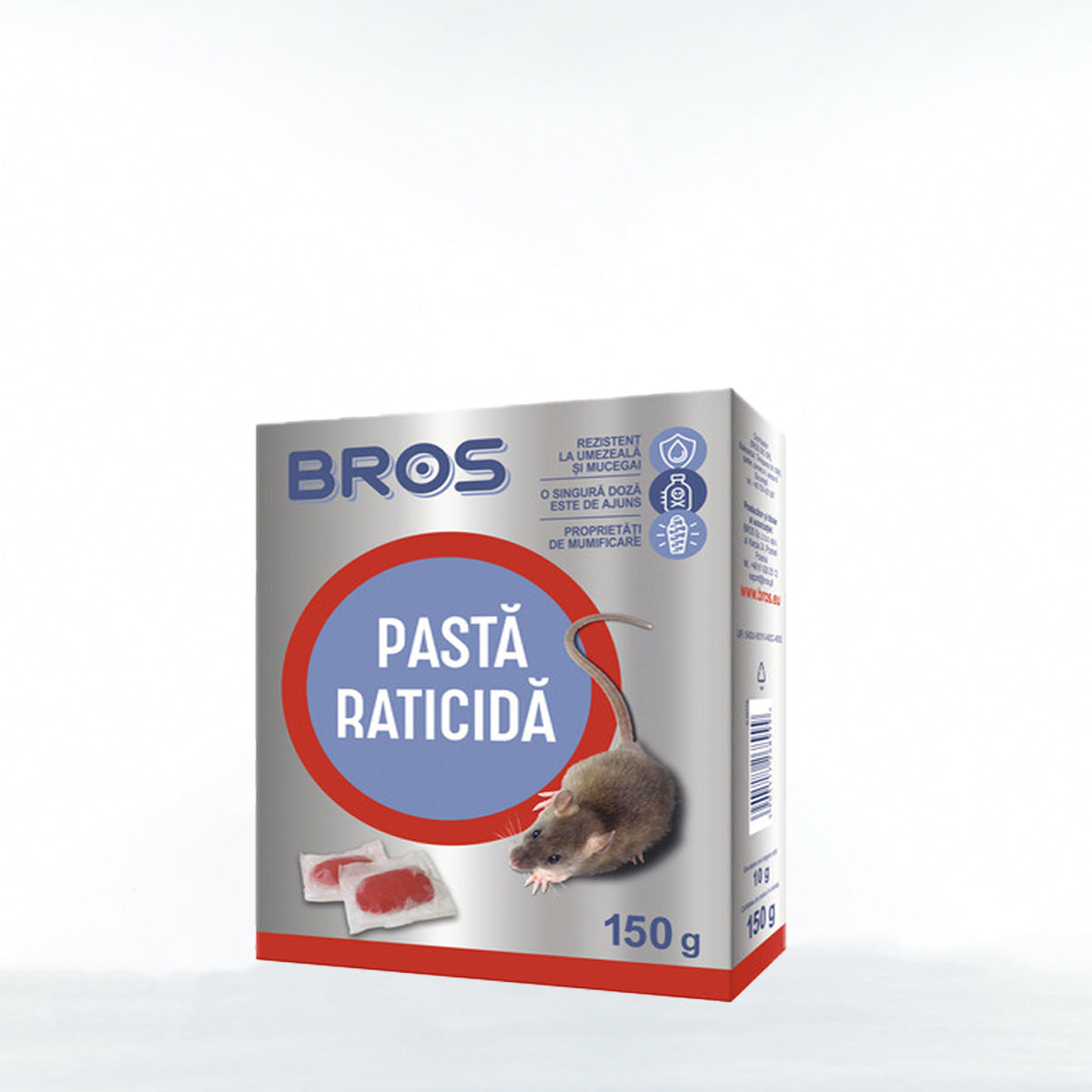 Pasta raticida impotriva rozatoarelor, Bros, 150 gr